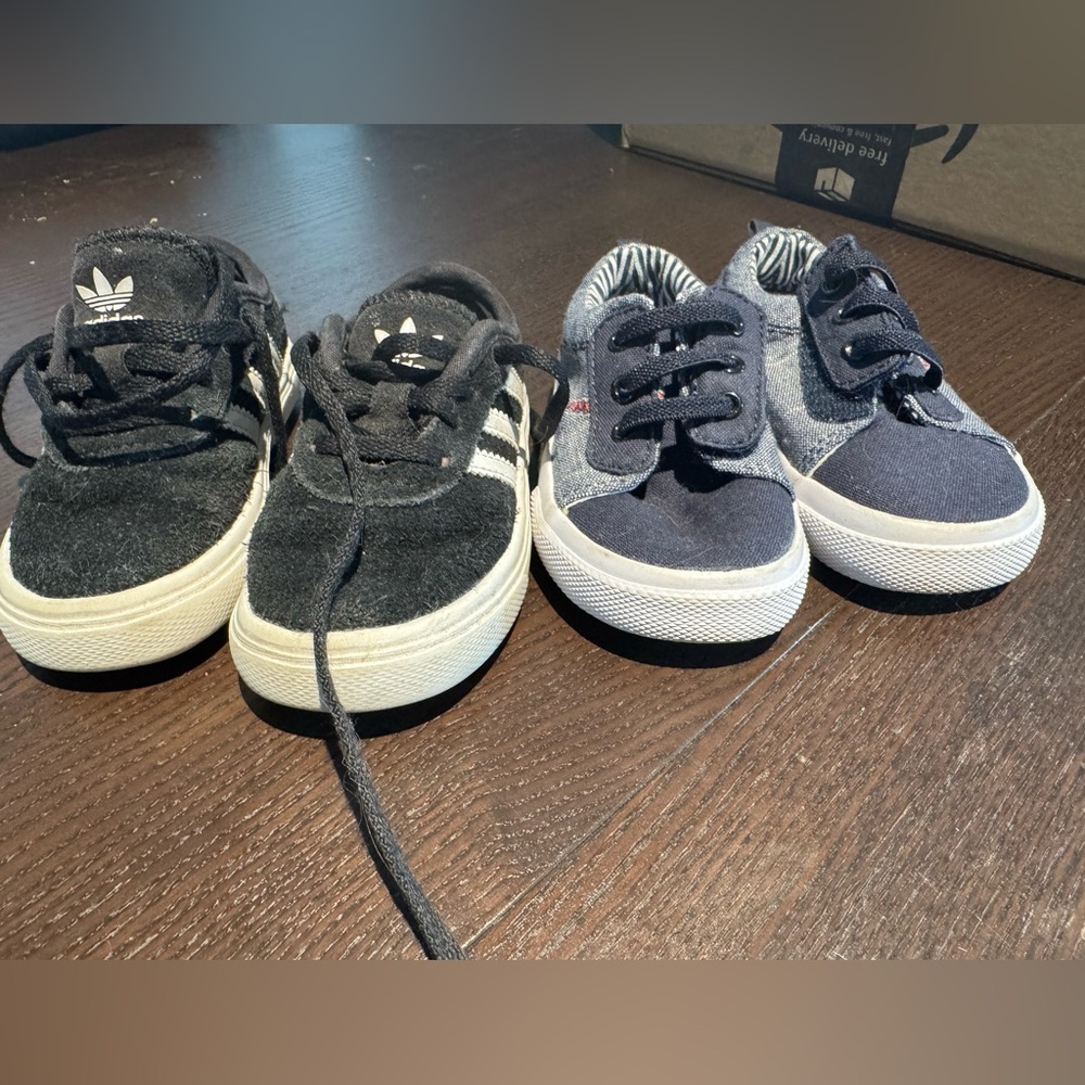 Adidas Kids Black and White Sneakers
